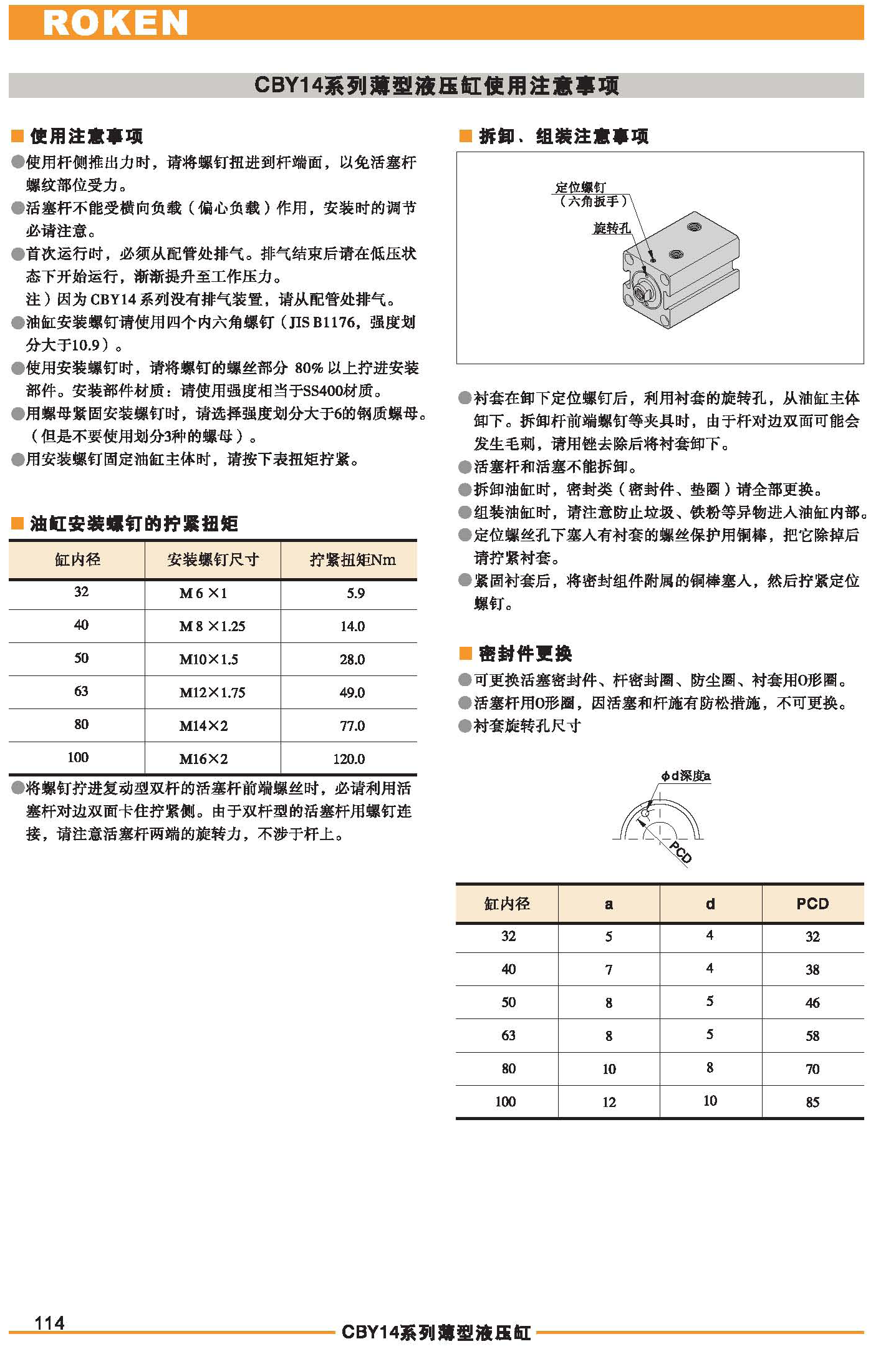 CBY14系列薄型液压缸